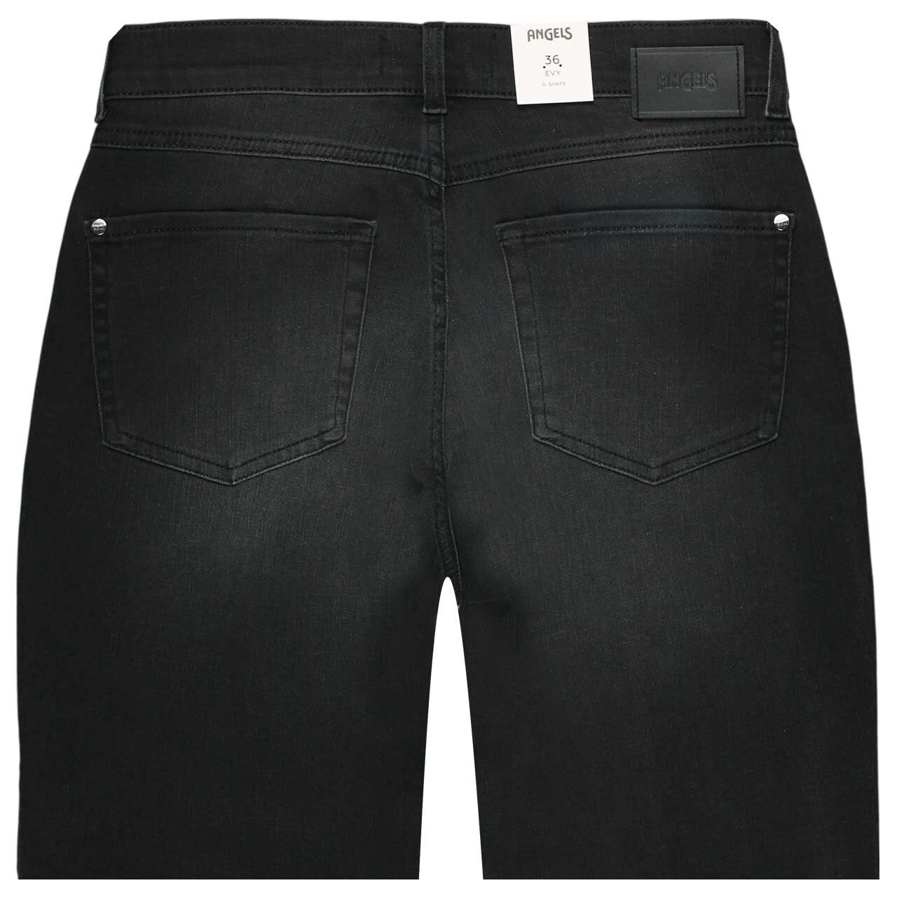 Damen Ankle Jeans Evy Barrel von Angels in Dunkelgrau angewaschen, detaillierte Rückansicht