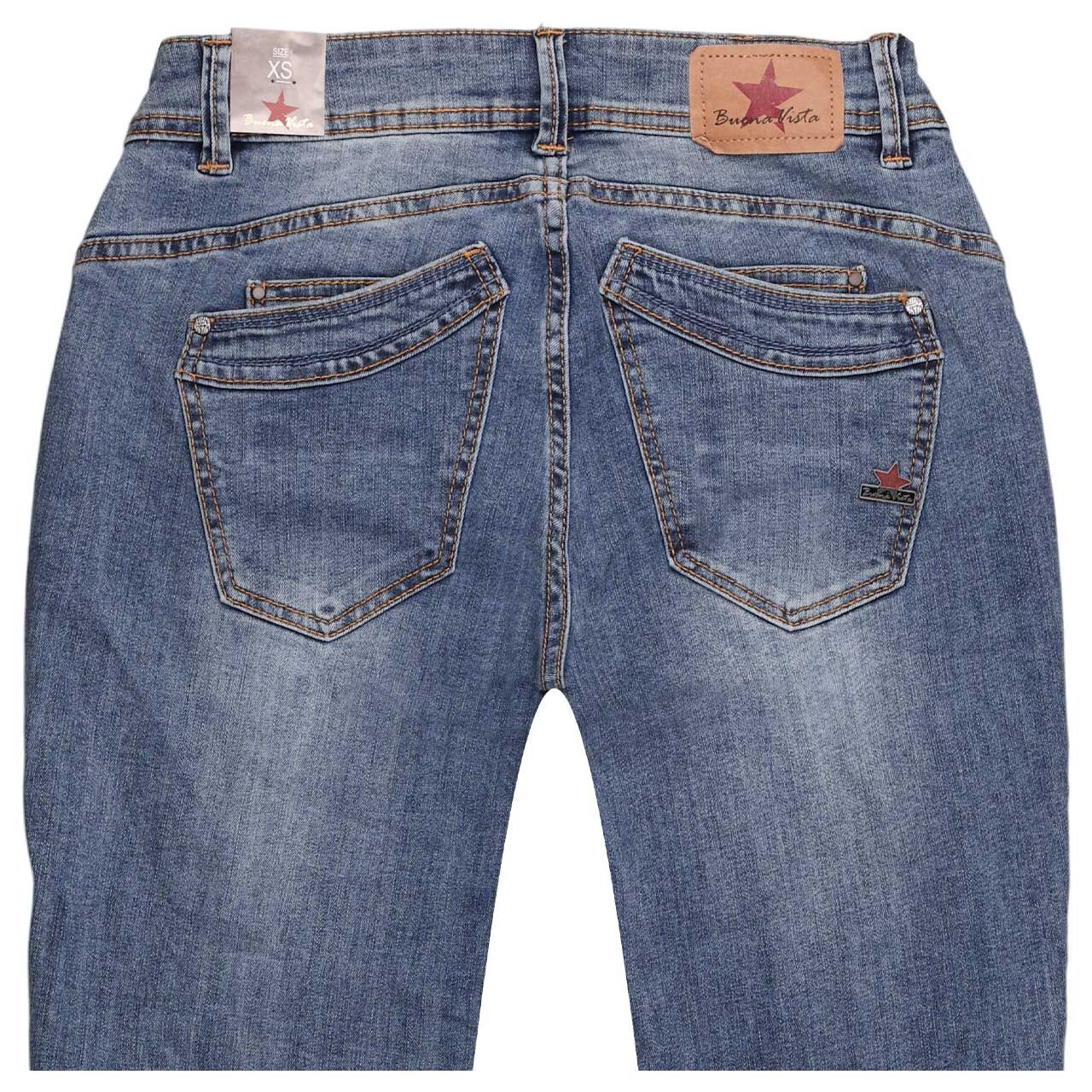 Damenjeans Malibu Stretch Denim von Buena Vista in Blau verwaschen, Rückansicht