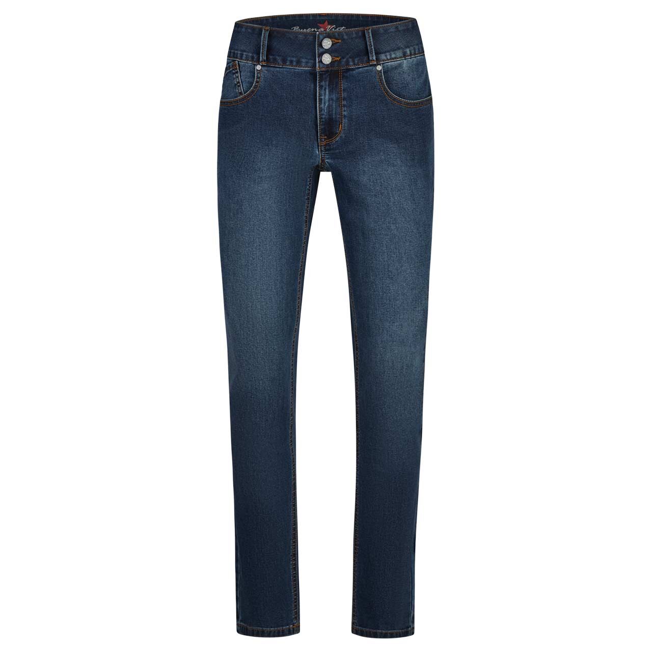 Damenjeans Tummyless Stretch Denim von Buena Vista in Dunkelblau, Vorderansicht