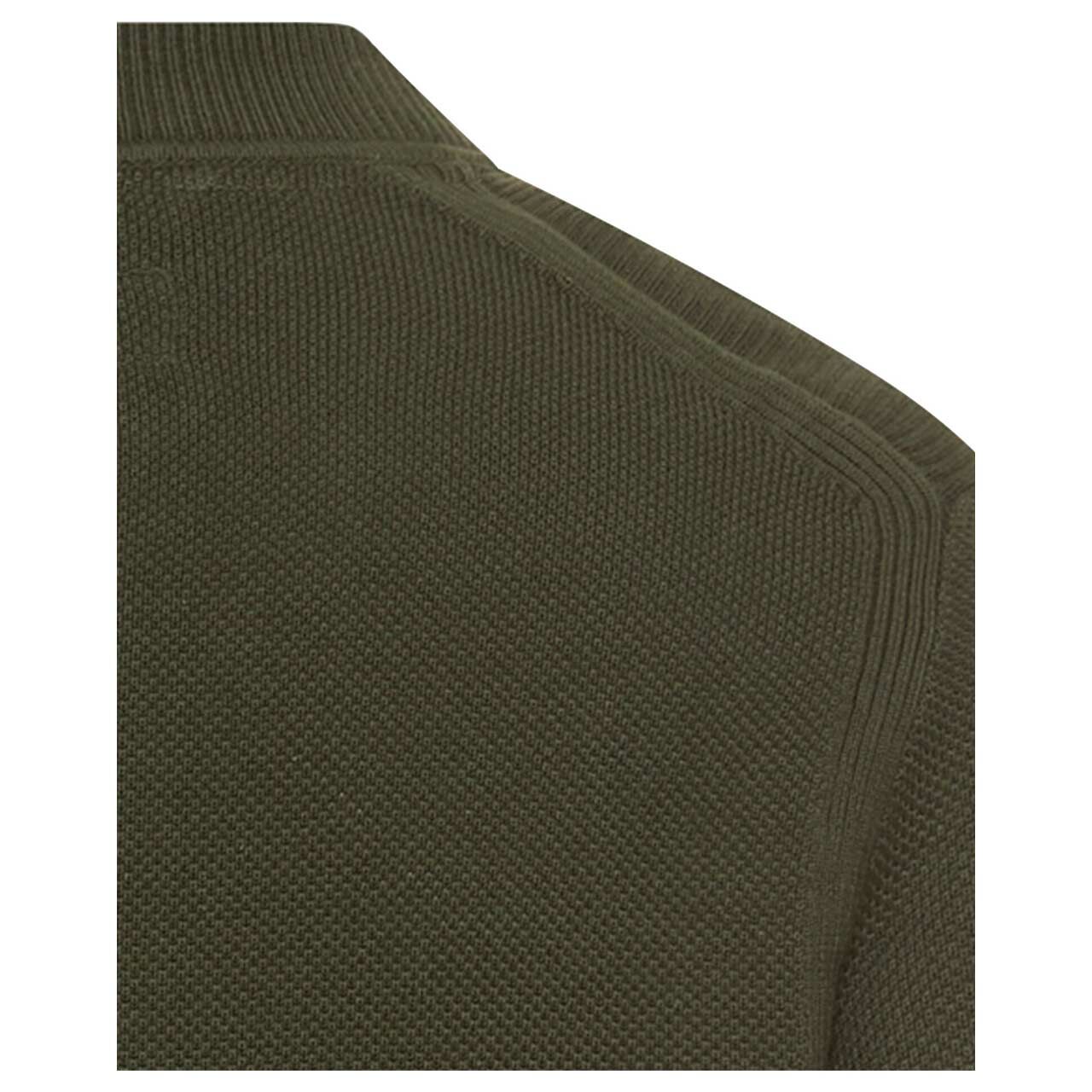 Herren Strickjacke von Camel active in der Farbe Dunkelgrün meliert, Detailansicht hinten