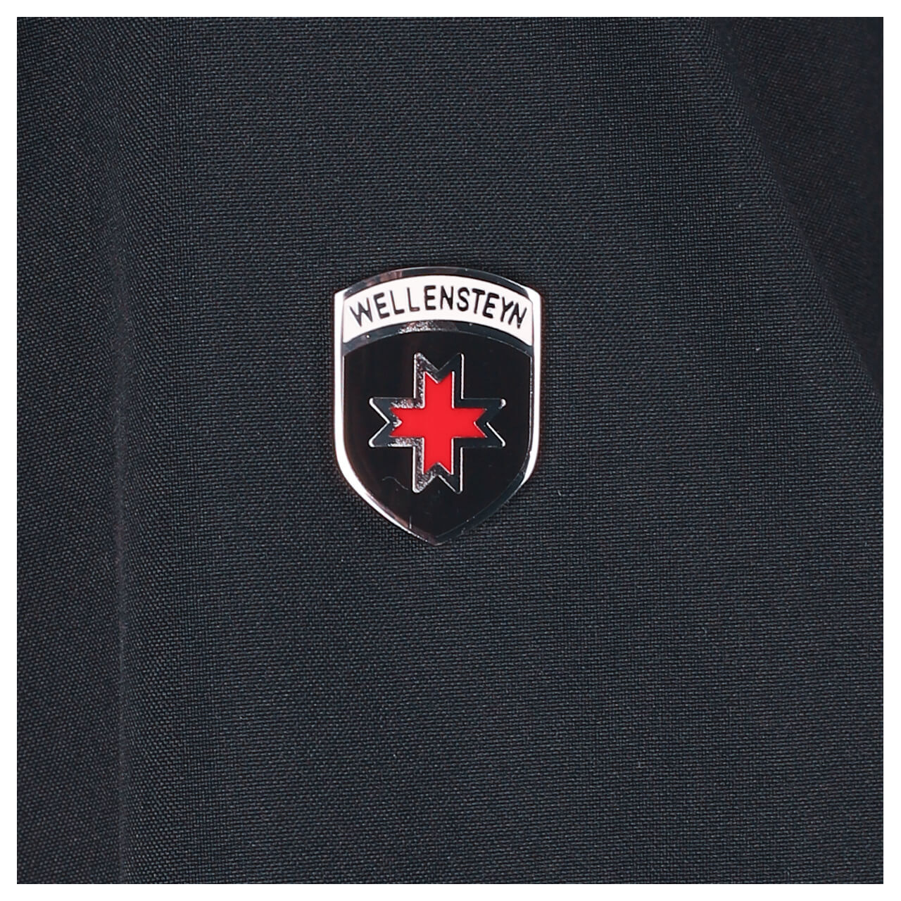 Damen Jacke Modena von Wellensteyn in Dunkelblau, Detailansicht Markenlogo