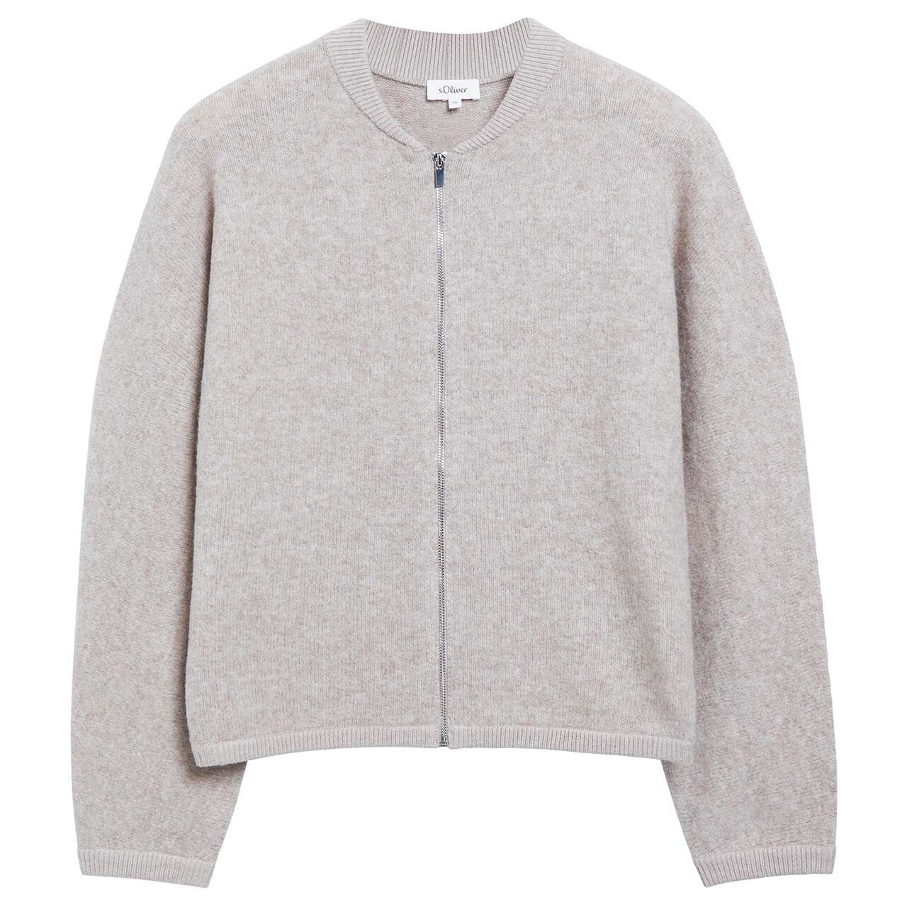 s.Oliver Damen Strickjacke light taupe melange