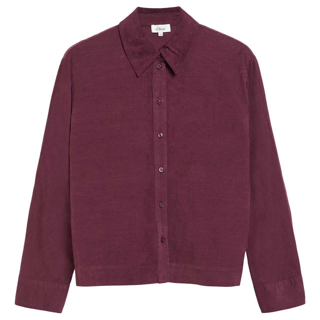 s.Oliver Damen Langarm Cord Bluse burgundy