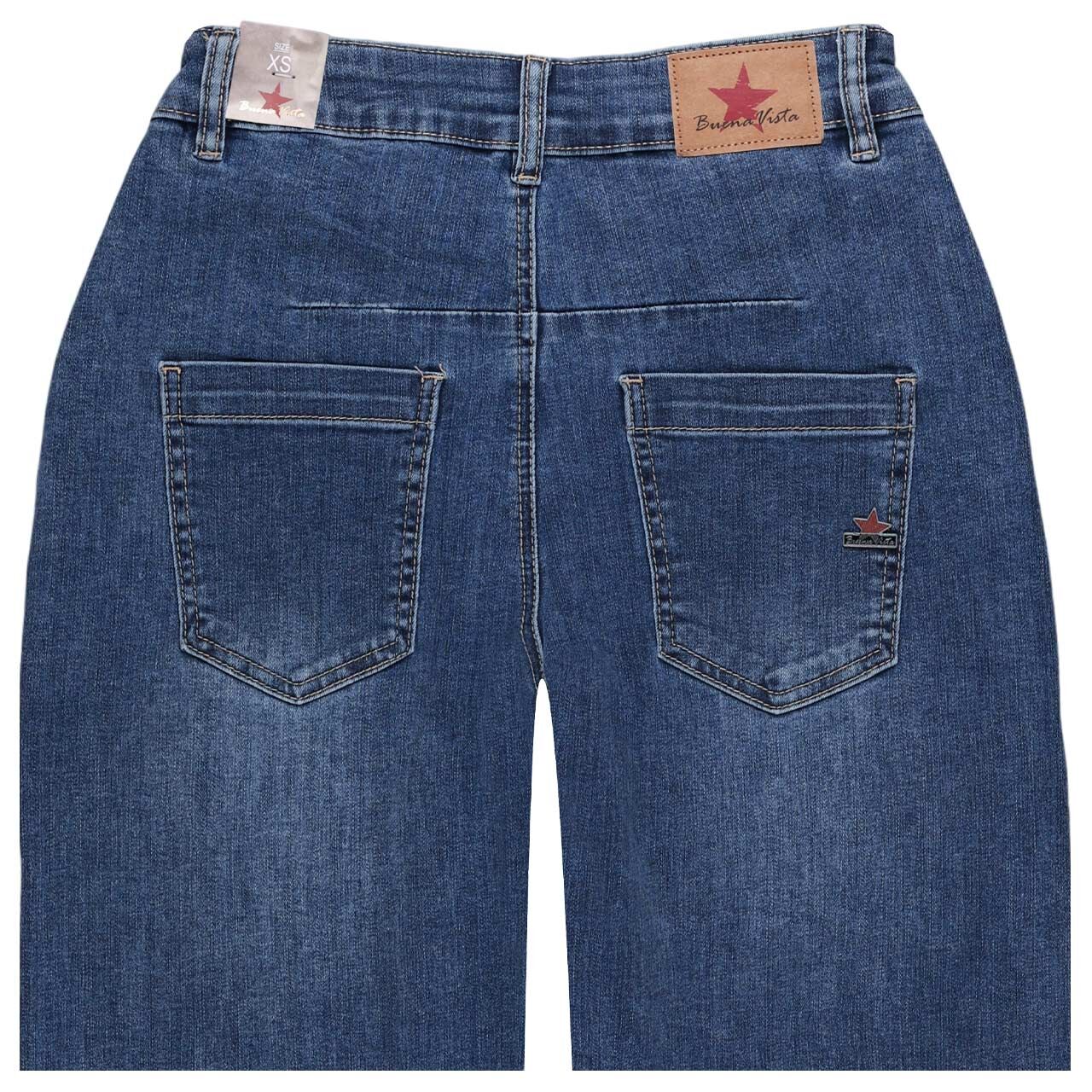 Damenjeans Barrel-F 7/8 Stretch Denim von Buena Vista in Blau verwaschen, detaillierte Rückansicht