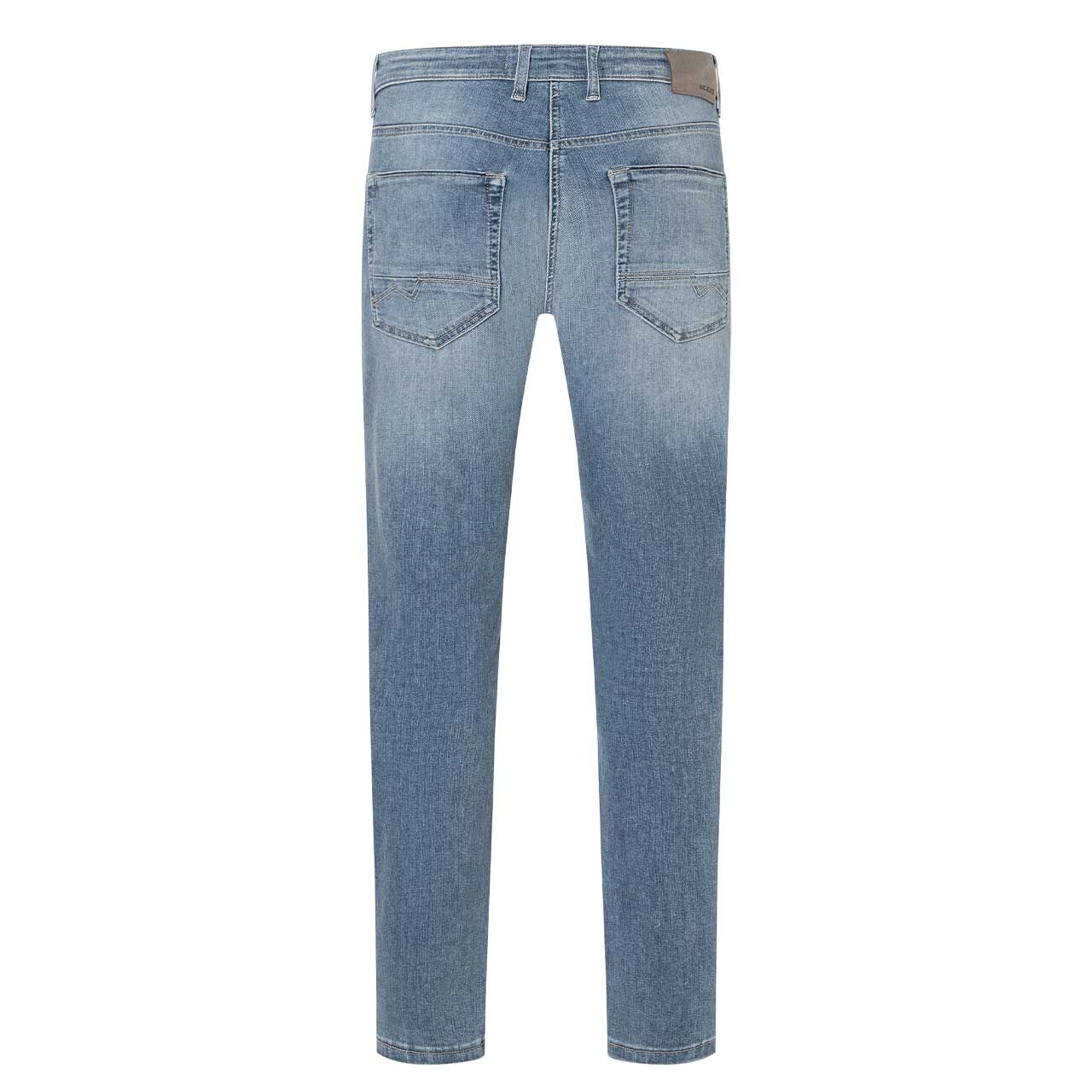 Stretch Herrenjeans Arne Pipe Driver von MAC in Hellblau verwaschen, Rückansicht