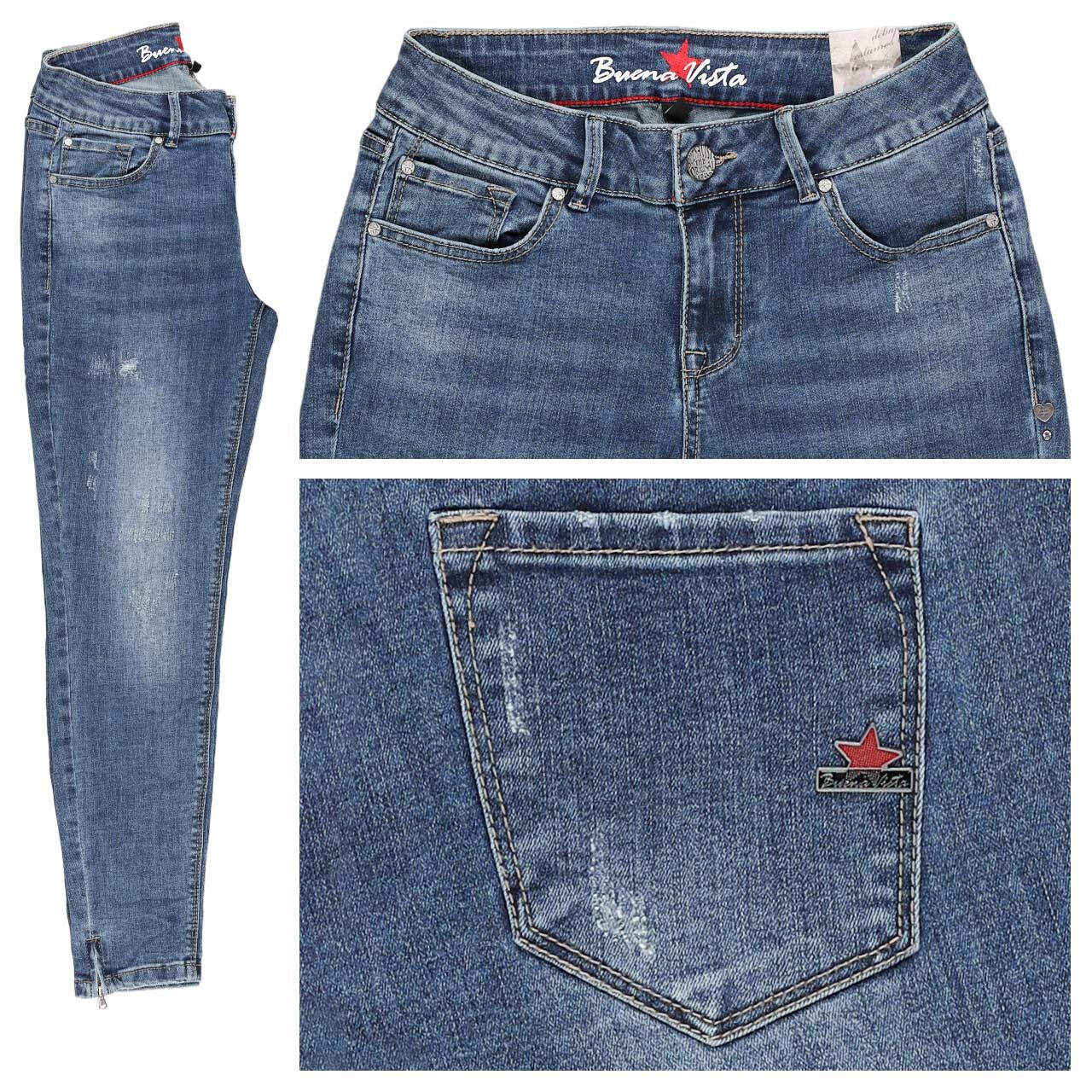 Buena Vista Italy V 7/8 Stretch Denim Jeans repaired blue