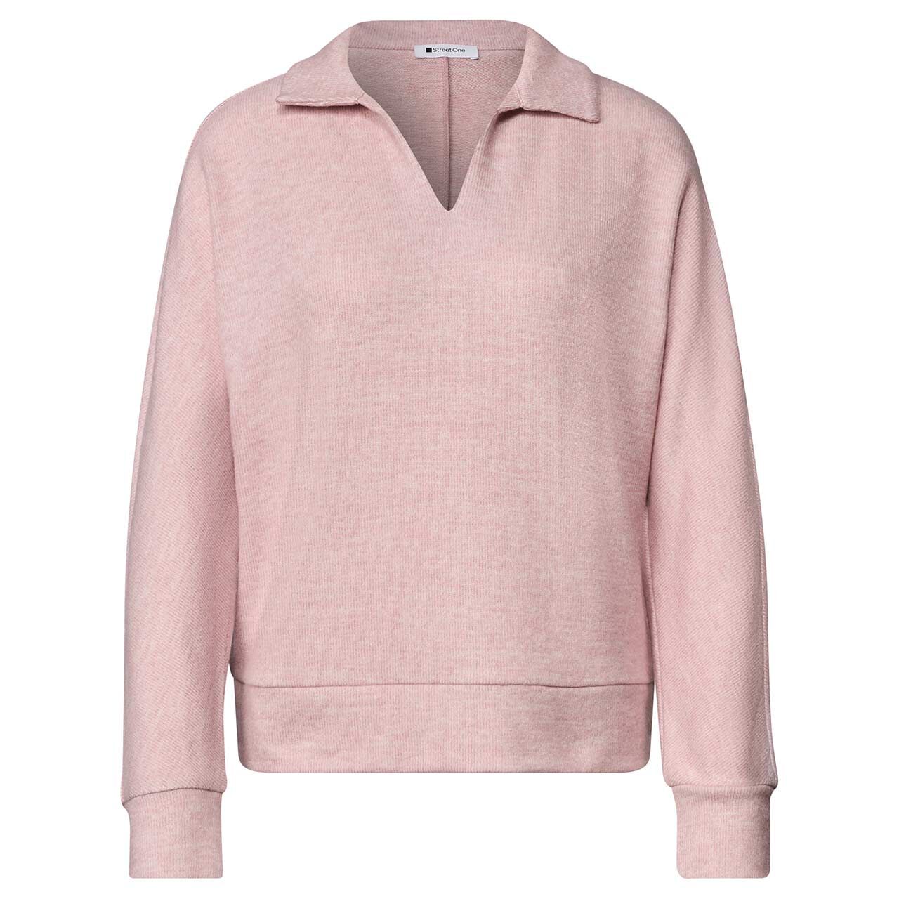 Street One Damen Polo Pullover Soft vintage blush melange