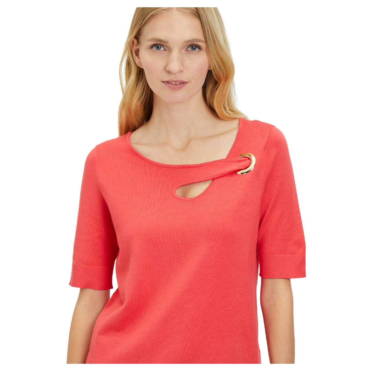 Betty Barclay Damen Kurzarm Pullover coral red
