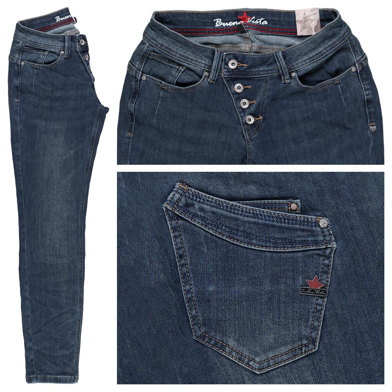 Buena Vista Malibu Cropped Stretch Denim Ankle Jeans solid denim