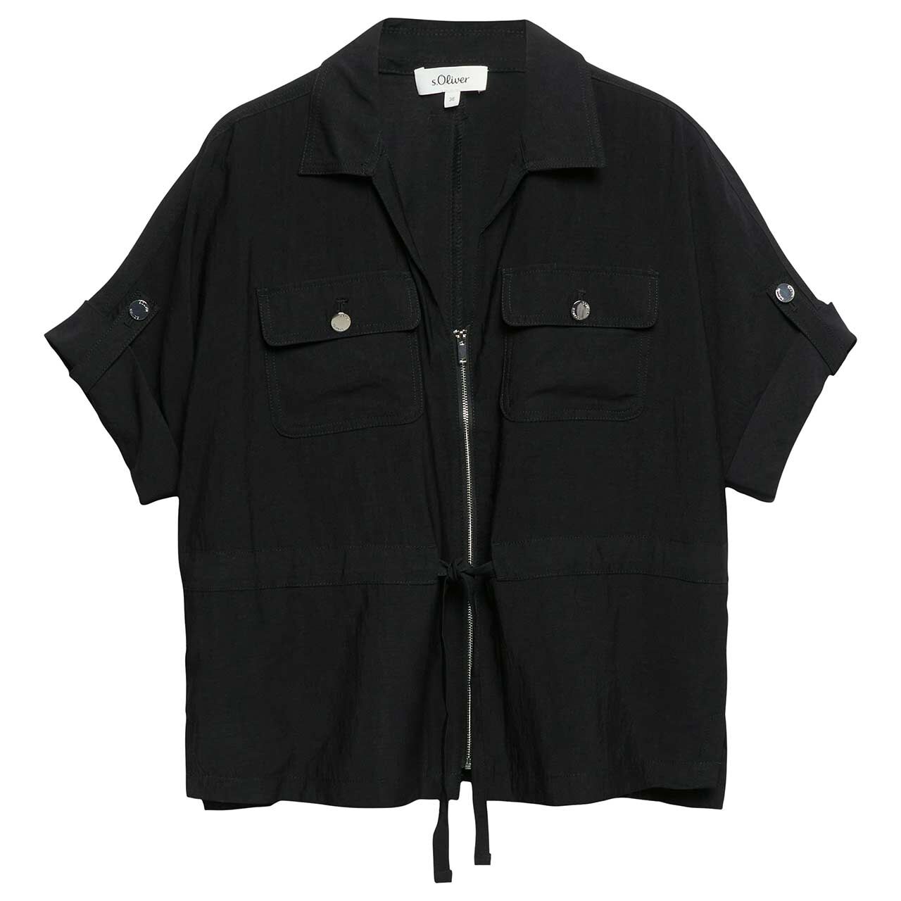 s.Oliver Damen Kurzarm Hemdjacke black