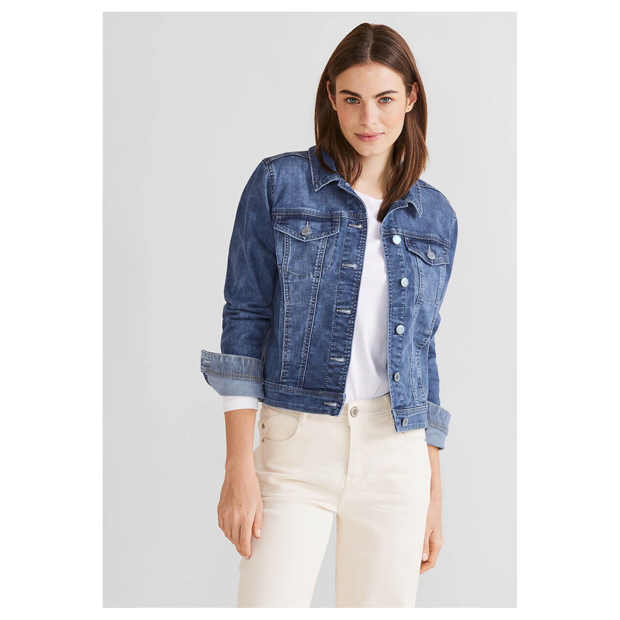 Street One Damen Jeansjacke indigo random wash
