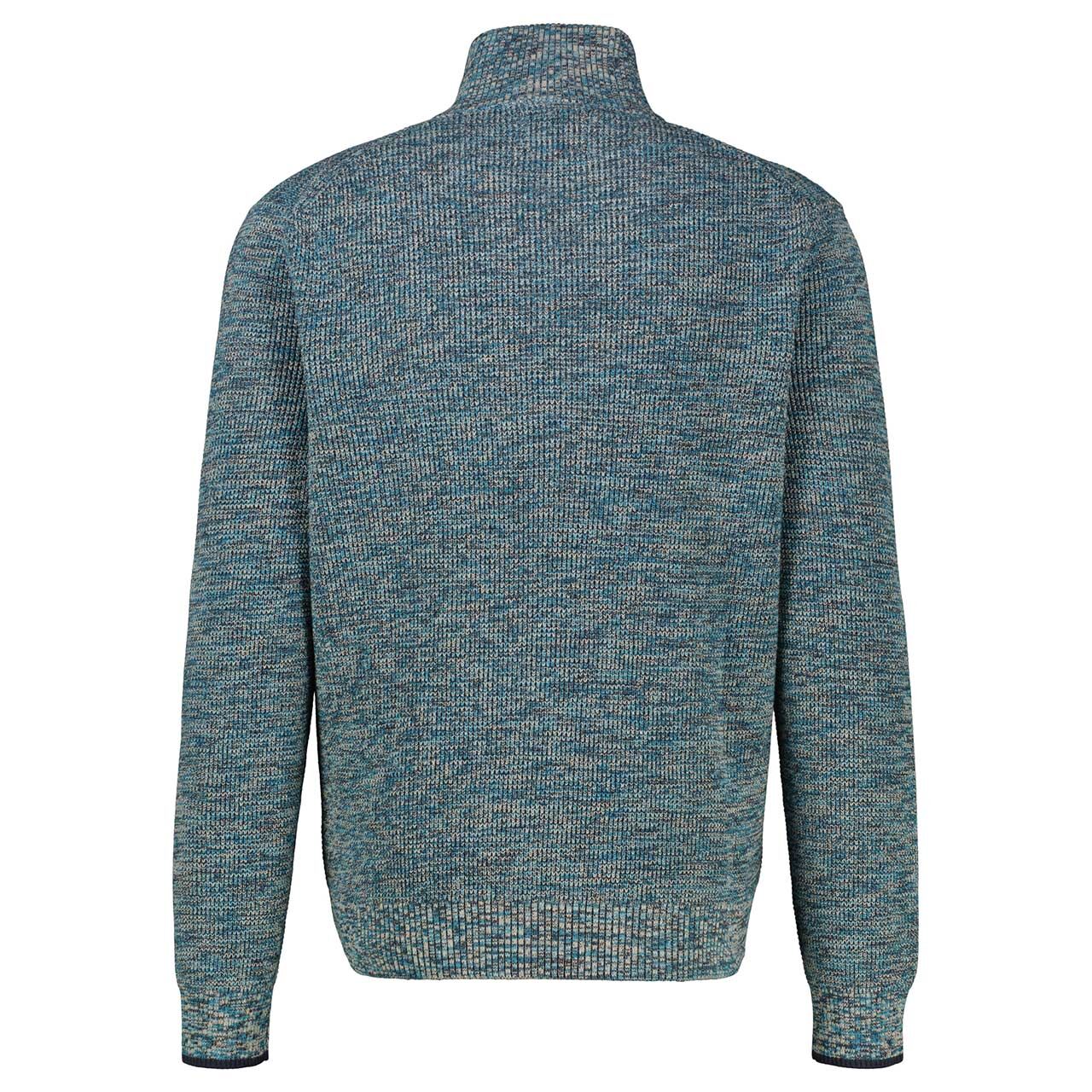 Herren Pullover Troyer von Lerros in Dunkelblau meliert, Rückansicht