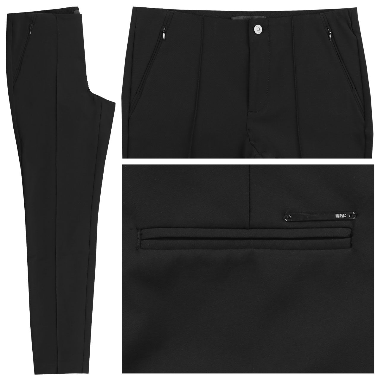 mac-jeans-anna-black-090 MAC Anna Damen Stretch Stoffhose schwarz