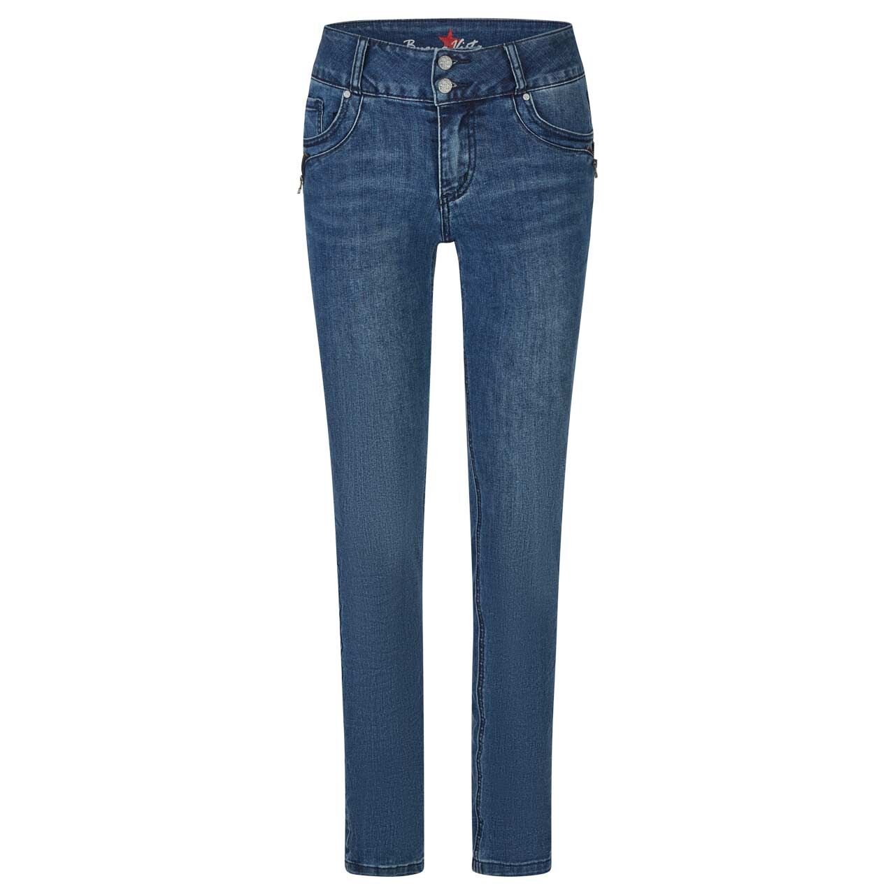 Damenjeans Tummyless-Z Stretch Denim von Buena Vista in Blau verwaschen, Vorderansicht