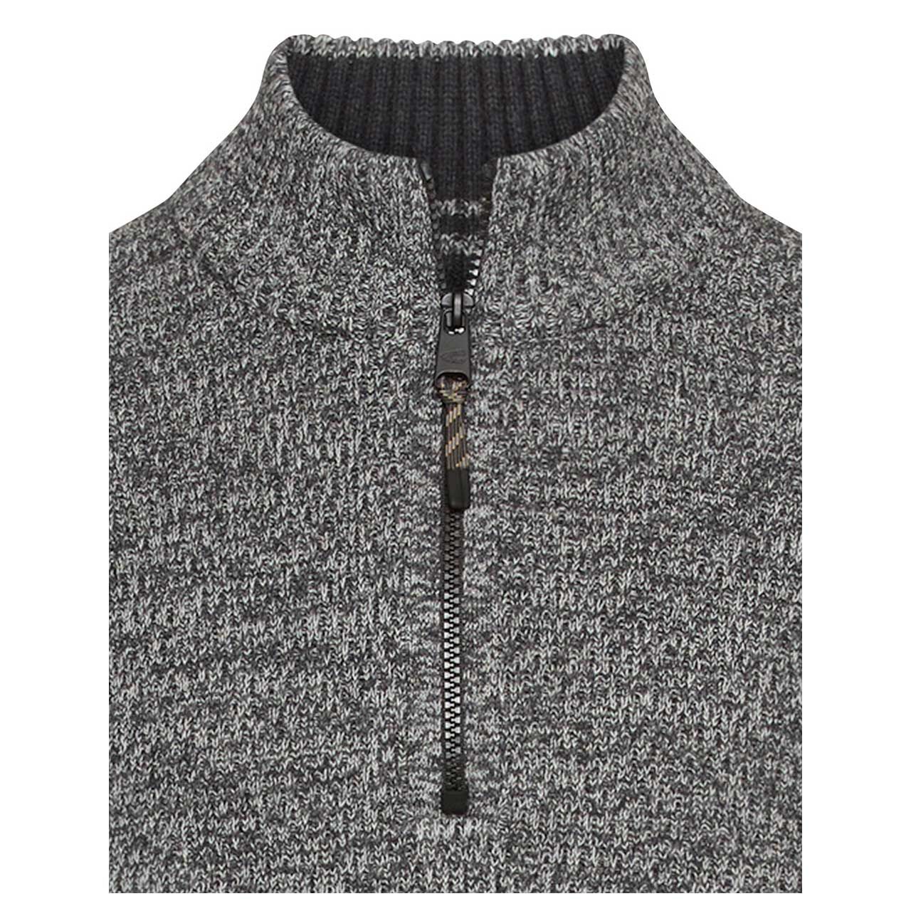 Herren Pullover Troyer von Camel active in der Farbe Grau meliert, detaillierte Vorderansicht
