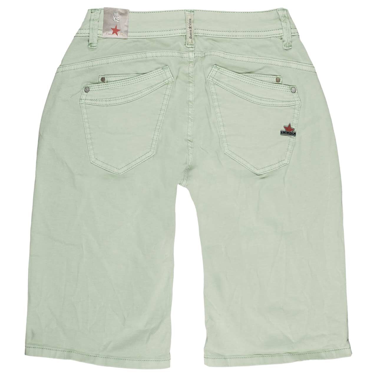 Damen Baumwollhose Malibu-Short Stretch Twill von Buena Vista in Salbeigrün mit der Farbnummer 8004, Rückansicht