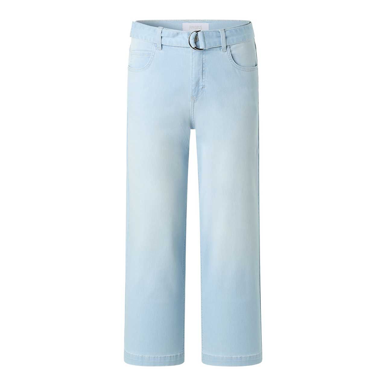 Stretch Damen 3/4 Jeans Linn City von Angels in Hellblau angewaschen, Vorderansicht