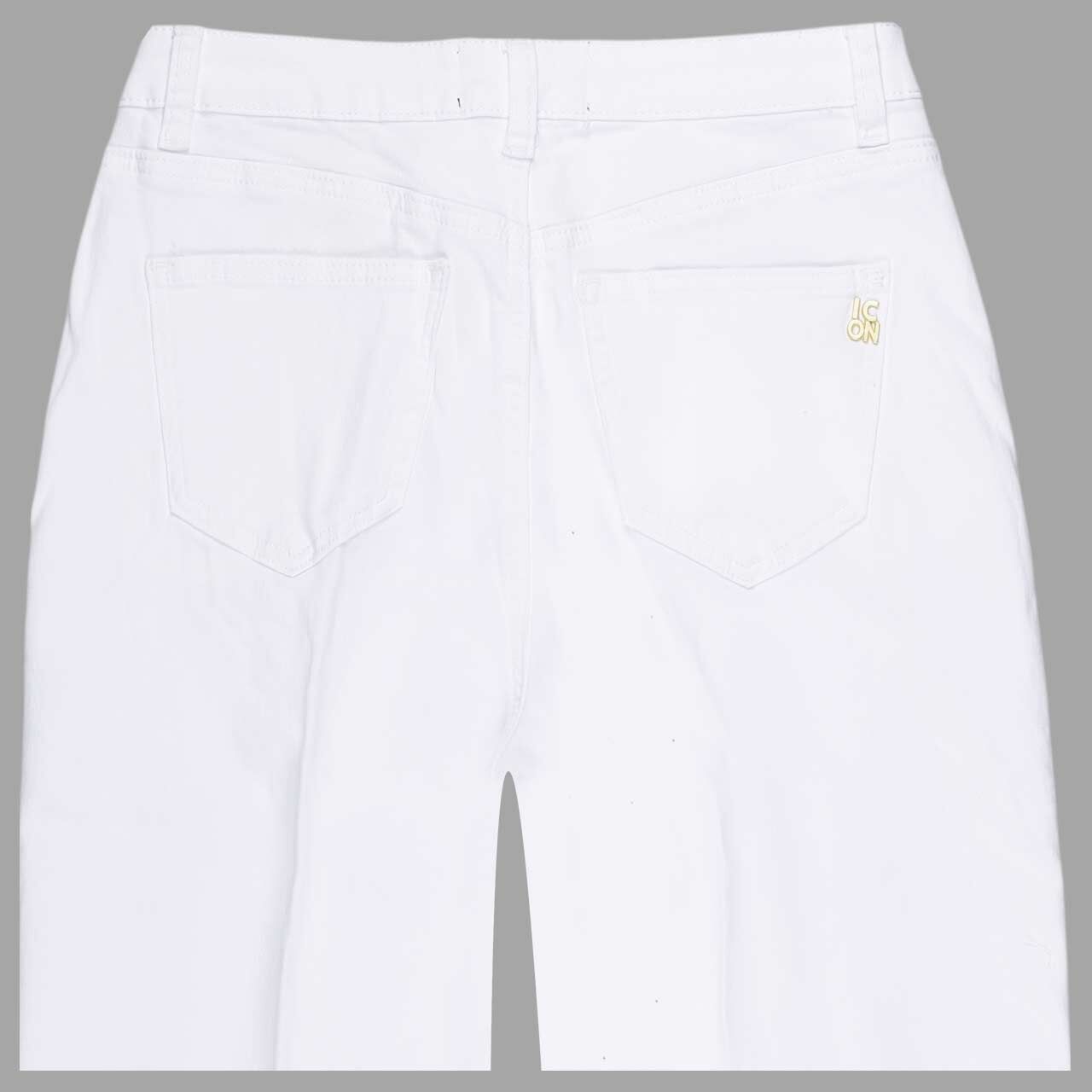 Damen 7/8 Jeans Long Beach von Senoritas ICON in Weiß, detaillierte Rückansicht