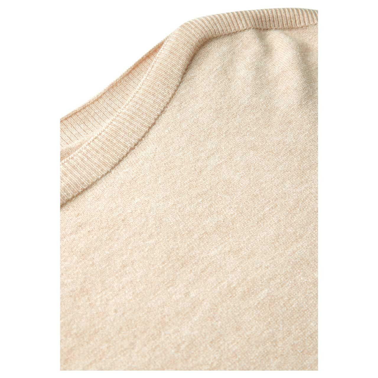 Street One Damen Pullover Cosy U-Boat Sweater sheer beige melange