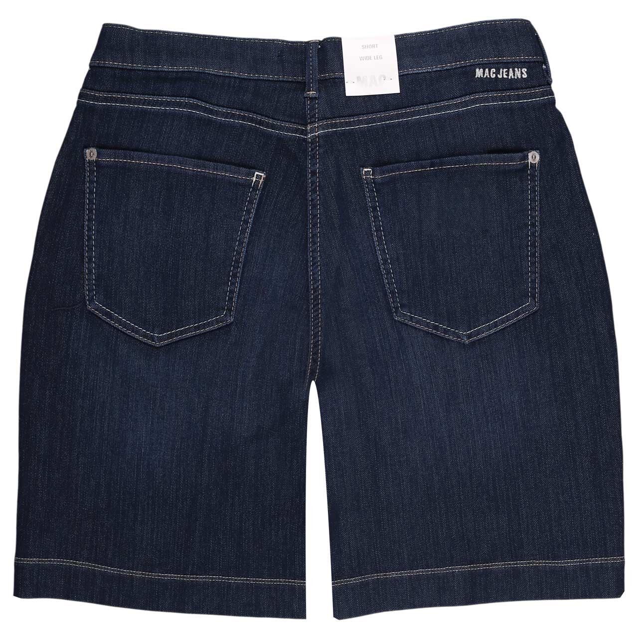 Damen Jeans Shorts Jogn Short von MAC in Dunkelblau verwaschen, Rückansicht
