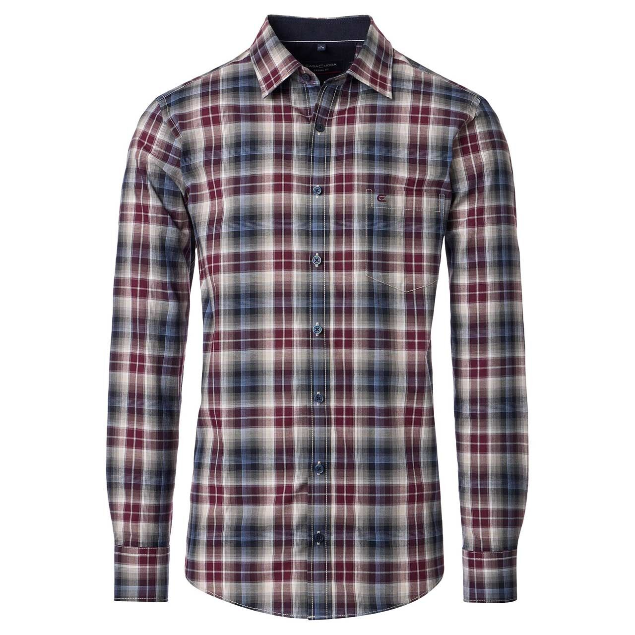 Casa Moda Herren Langarm Hemd red check