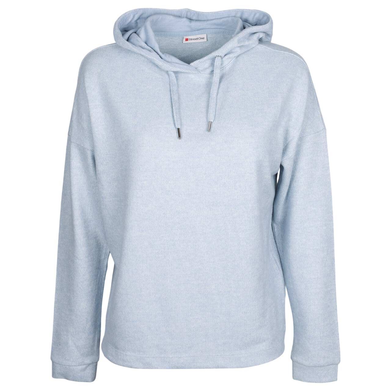 Street One Damen Hoodie Sweatshirt Soft Texture frosted blue melange