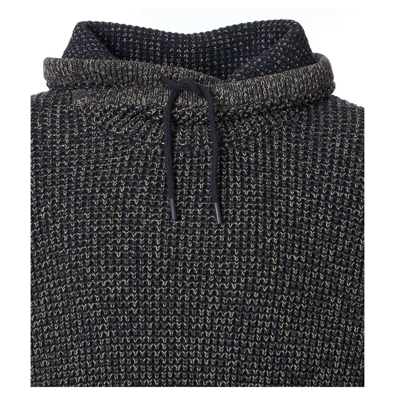 Herren Pullover Snood von Casa Moda in Dunkelgrün meliert, Detailansicht vorne