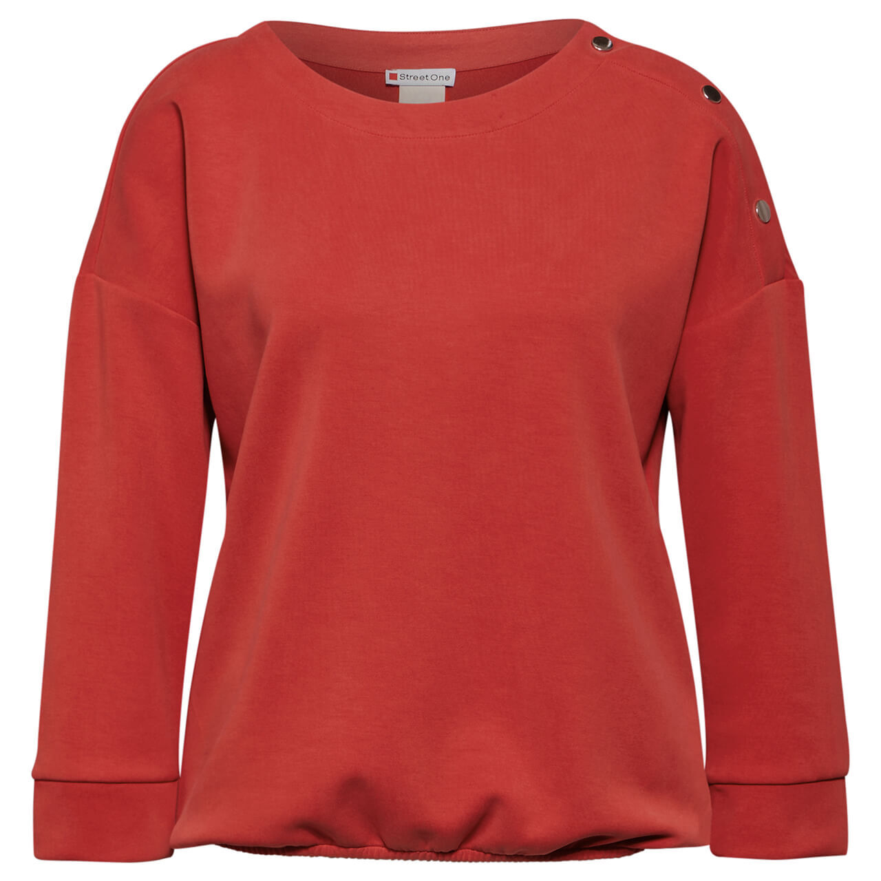 Street One Damen 3/4 Arm Sweatshirt Silk Look mandarin red Street One Damen 3/4 Arm Sweatshirt Silk Look mandarin red