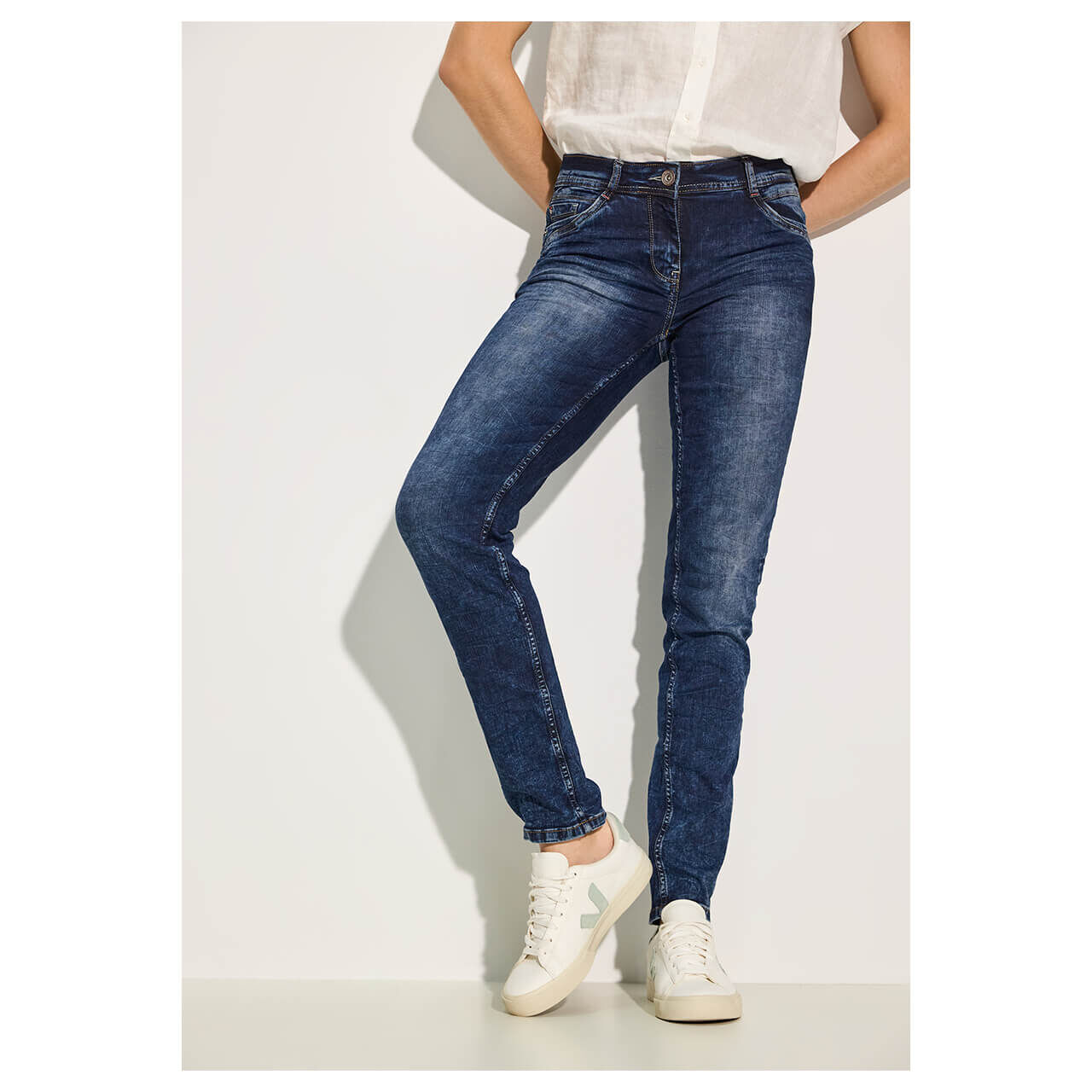 Cecil Scarlett Jeans mid blue wash