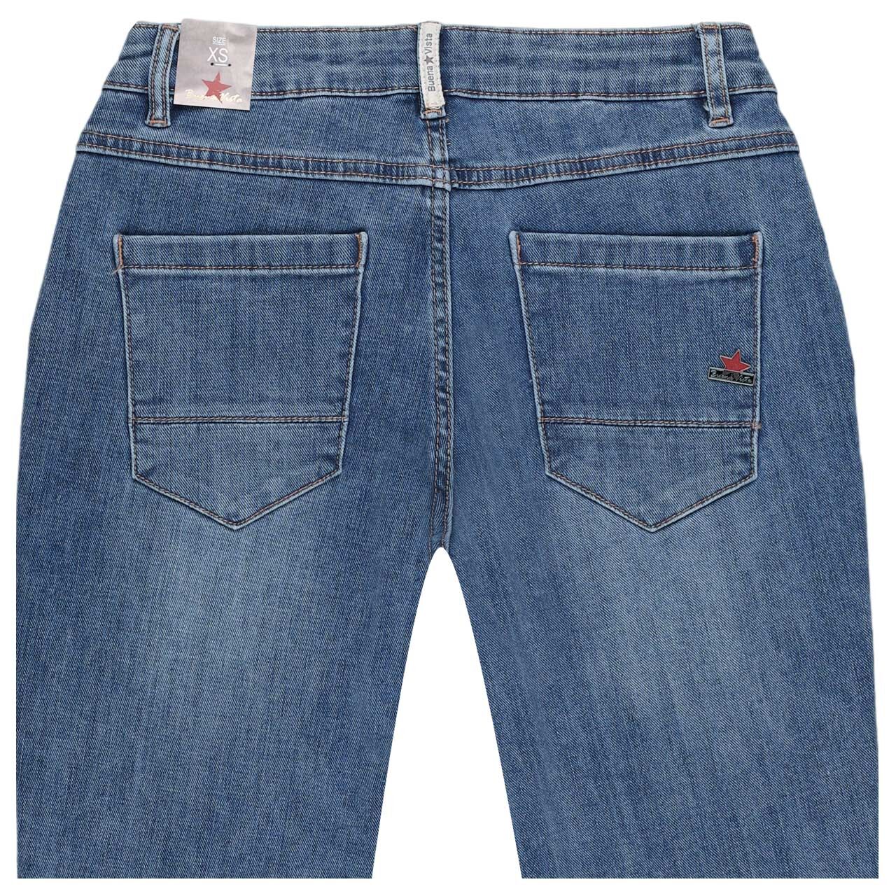 Damenjeans Anna C Stretch Denim von Buena Vista in Blau, detaillierte Rückansicht