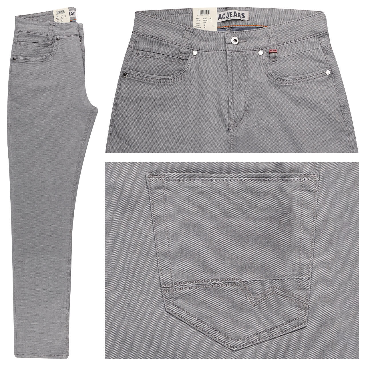 MAC Arne Pipe Baumwollhose silver grey