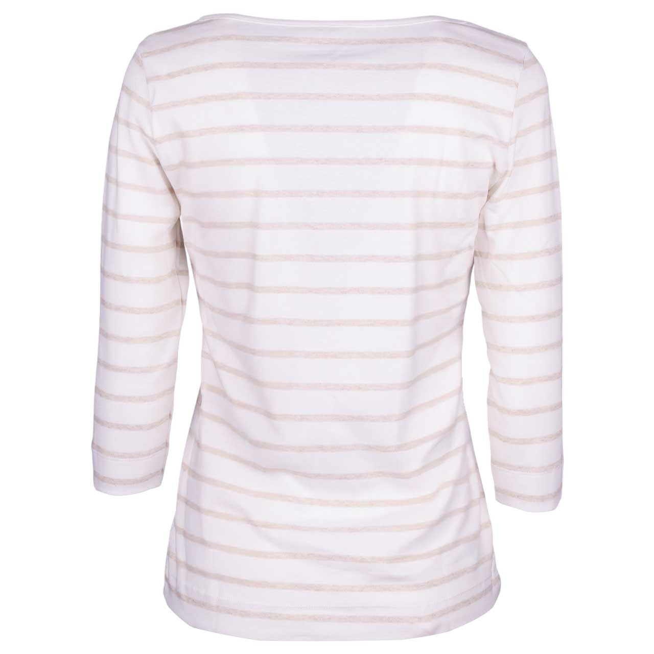 Damen 3/4 Arm Shirt von Munich Freedom in Weiß gestreift, Rückansicht