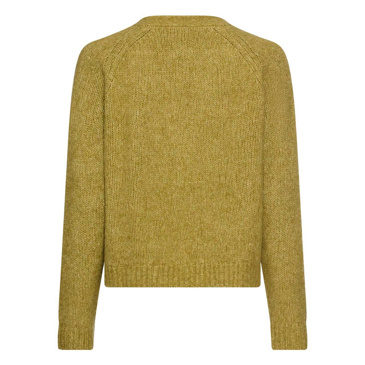 Damen Strickjacke von Camel active in Olivgrün meliert, Rückansicht