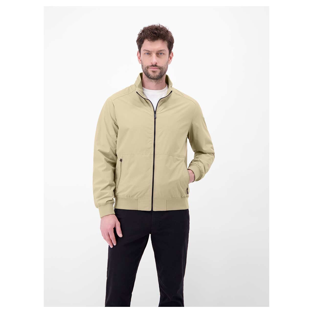 Herren Jacke Blouson von Lerros in Beige, Vorderansicht am Model