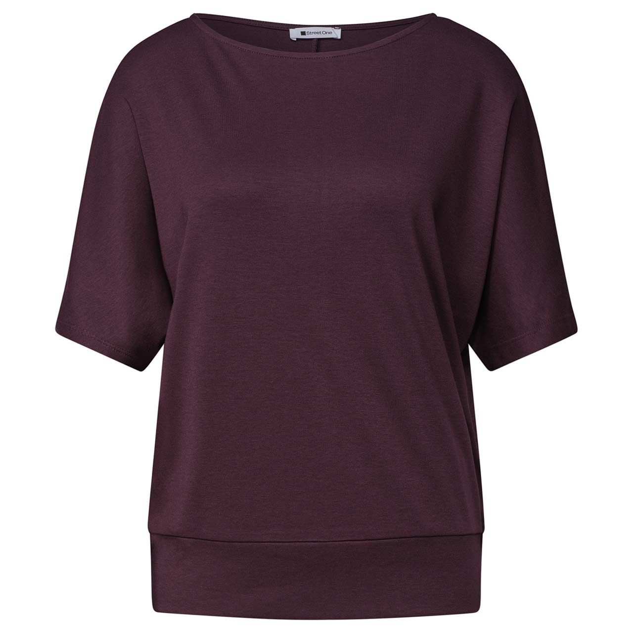 Street One Damen T-Shirt Basic Bottom Cuff rustic rouge