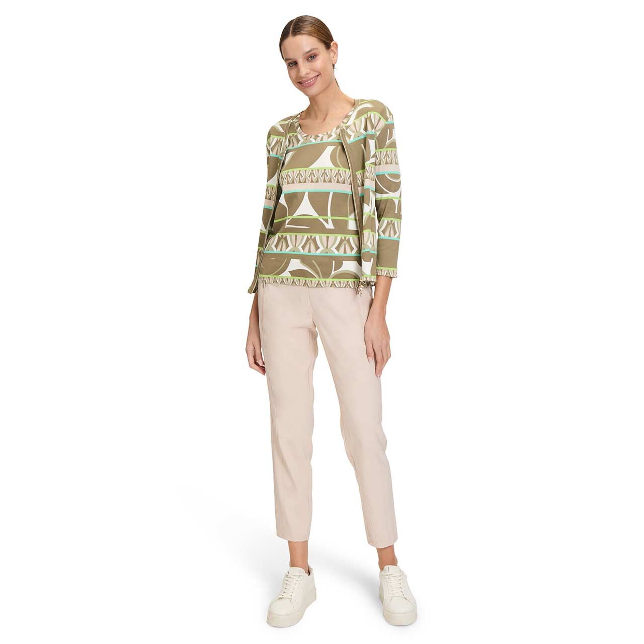 Betty Barclay Damen T-Shirt khaki green print