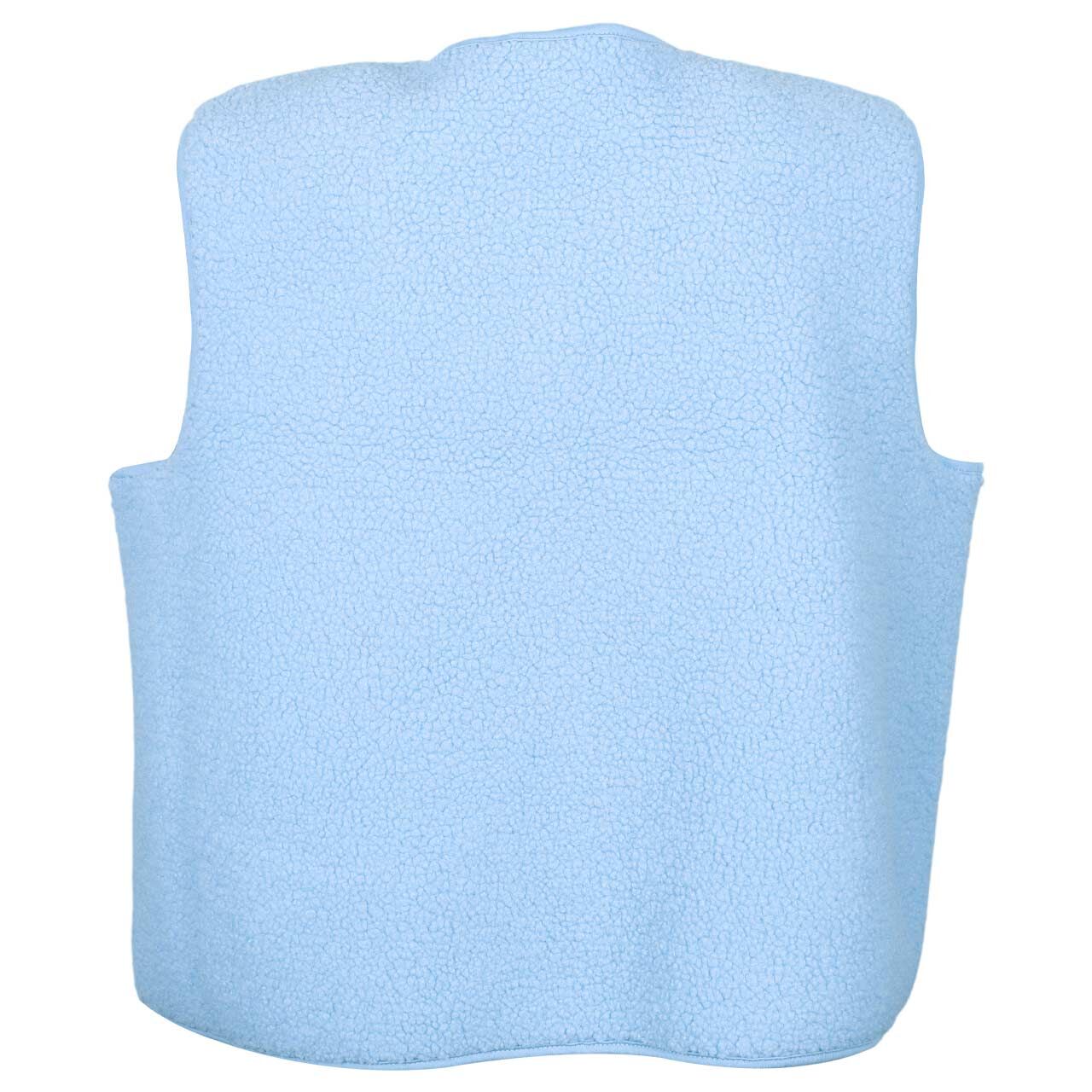 Damen Weste Teddy Solid Matmix Vest von Cecil in Hellblau, Rückansicht
