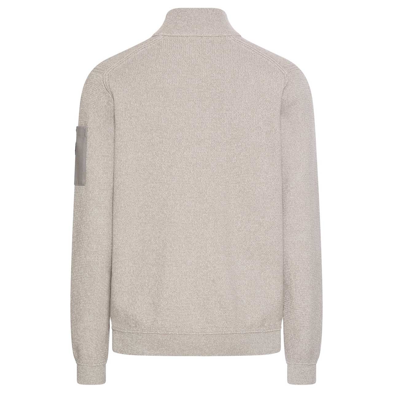 Herren Strickjacke von Camel active in der Farbe Hellgrau meliert, Rückansicht