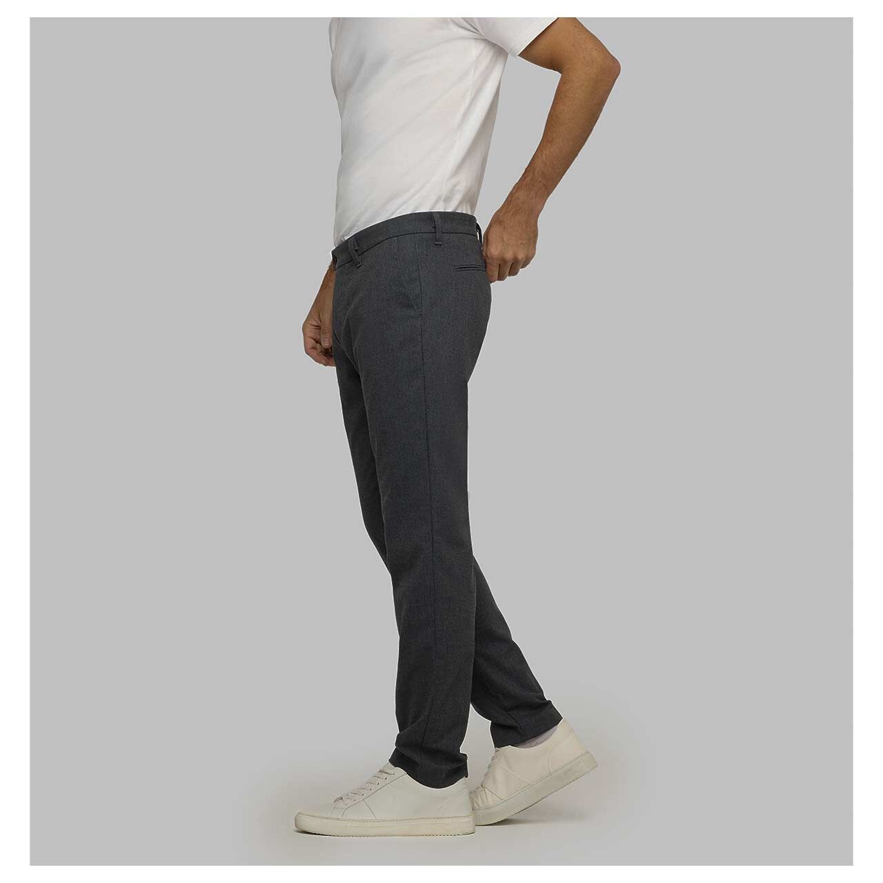 MAC Lennox Chinohose grey stone herringbone
