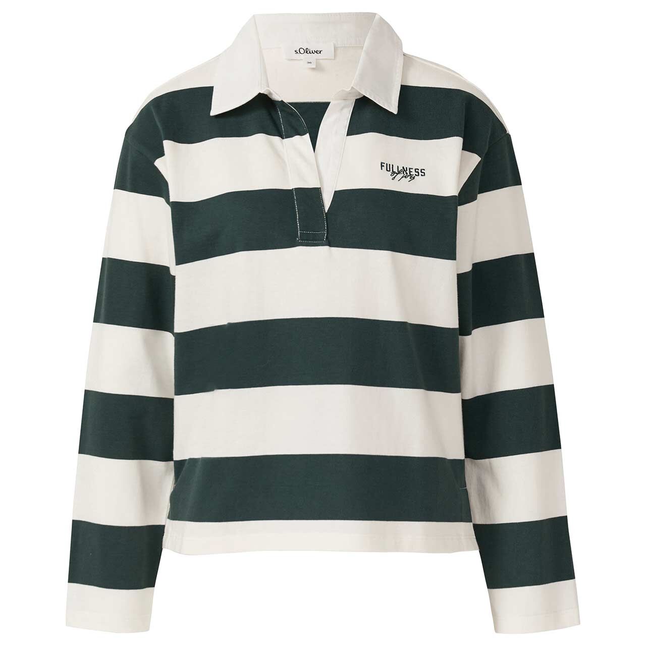 s.Oliver Damen Polo Sweatshirt bottle green stripes