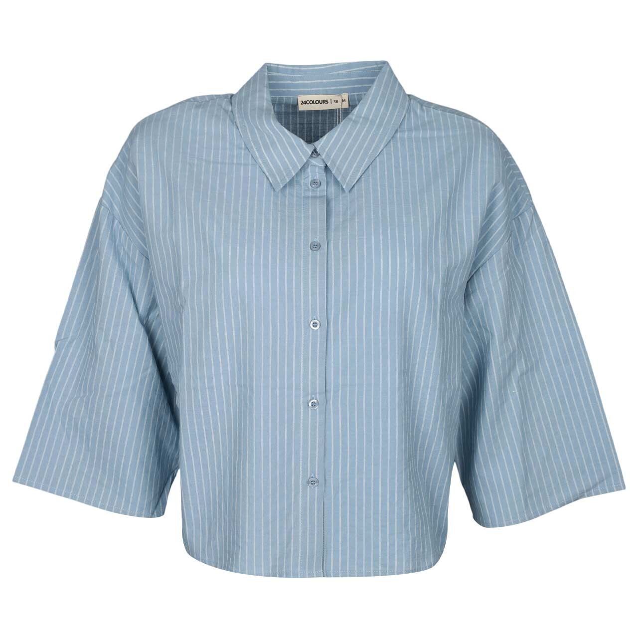 24 Colours Damen 3/4 Arm Bluse light blue stripes