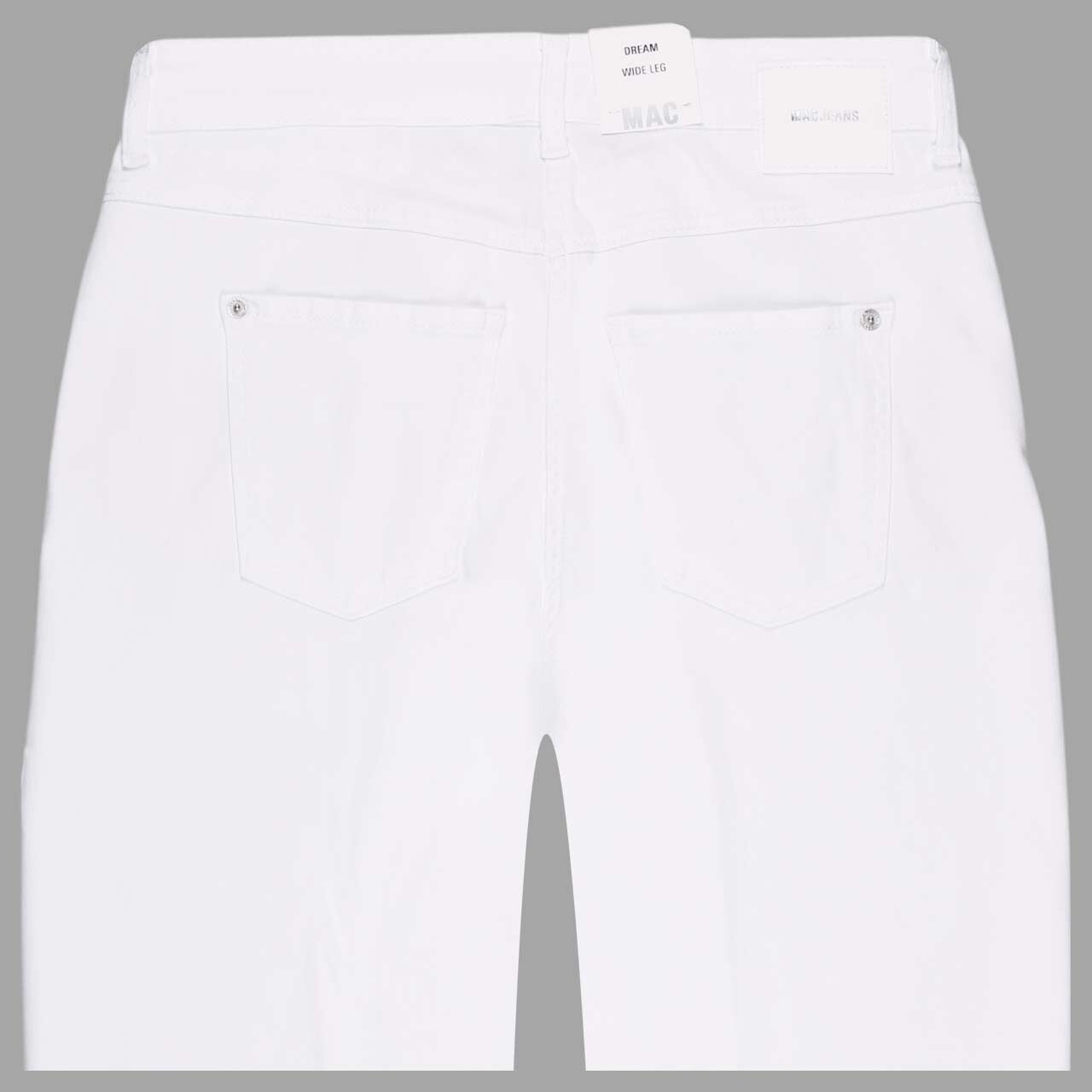 Stretch Damen Ankle Jeans Dream Wide Cropped von MAC in Weiß, detaillierte Rückansicht