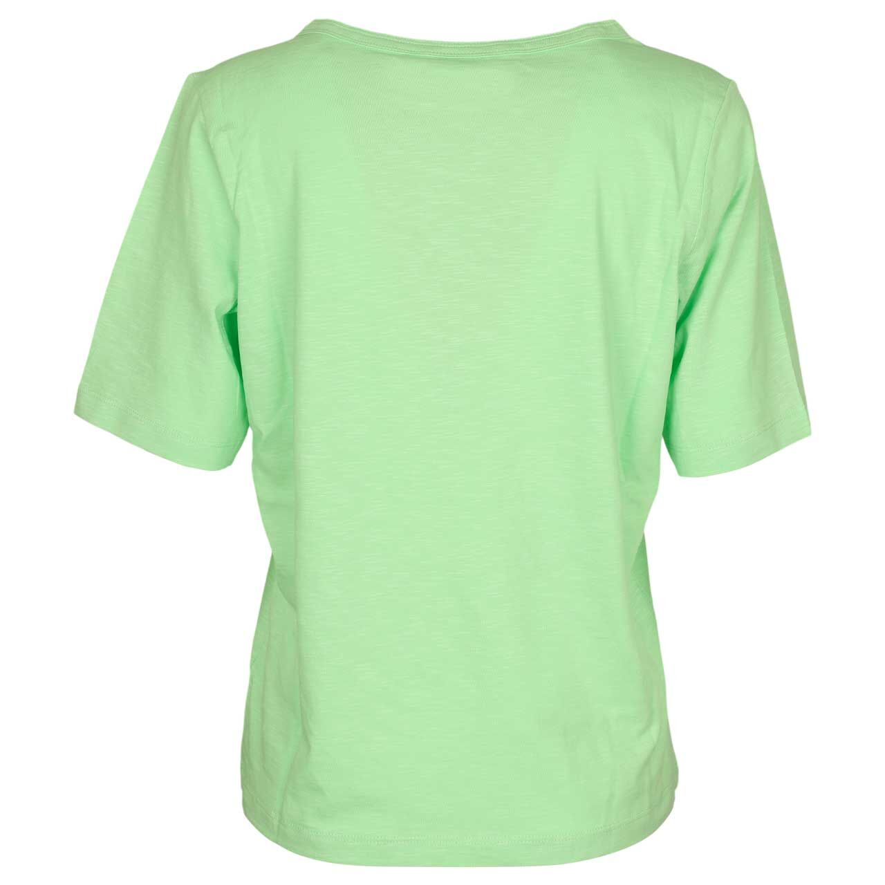 Damen T-Shirt Solid Slubyarn von Cecil in Hellgrün meliert, Rückansicht