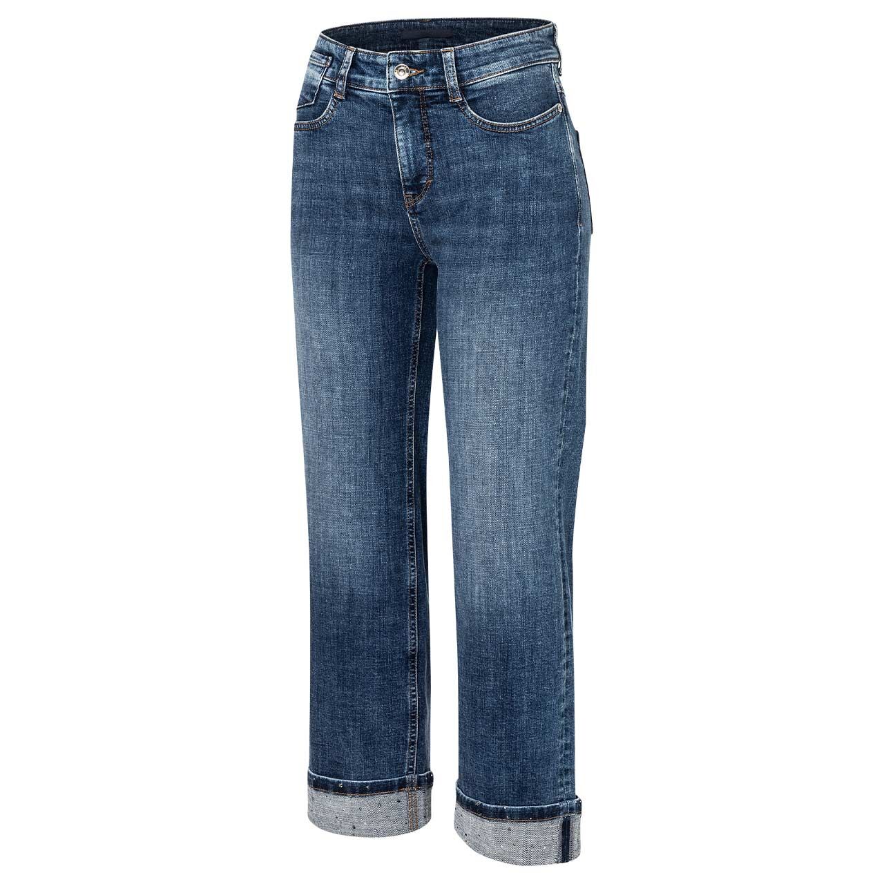 Stretch Damen 7/8 Jeans Laura von MAC in Blau angewaschen, Seitenansicht
