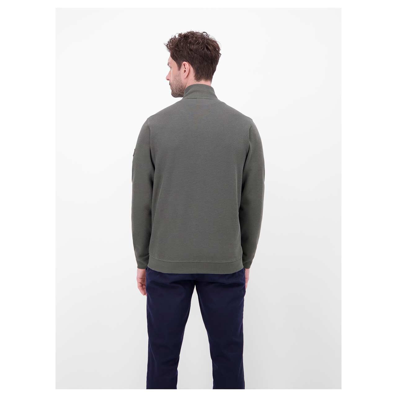 Herren Sweatjacke von Lerros in Grau, Rückansicht am Model