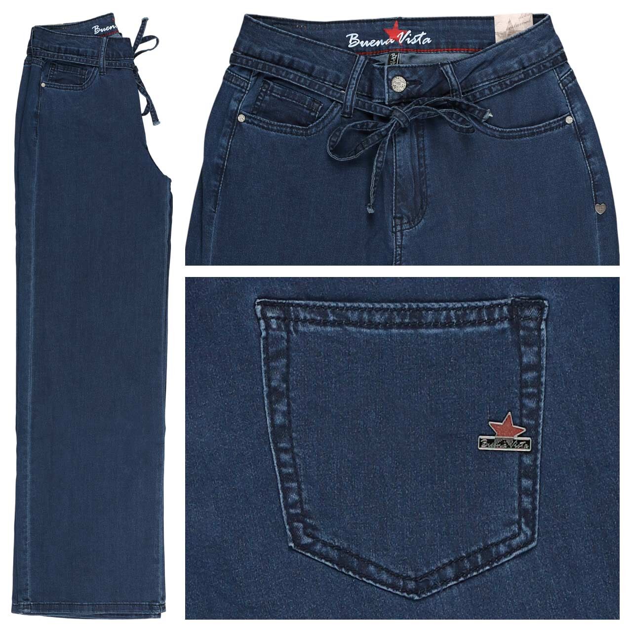 Buena Vista Wide Leg-L Light Denim Jeans dark stone