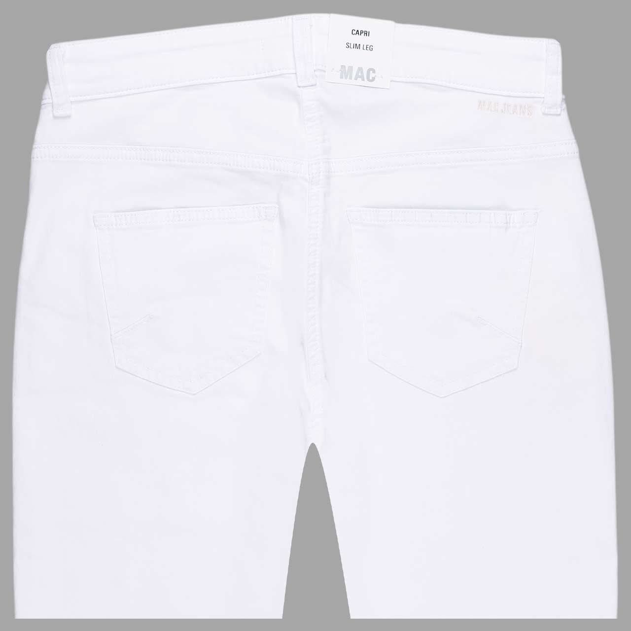 Damen 3/4 Baumwollhose Capri von MAC in Weiß, detaillierte Rückseite