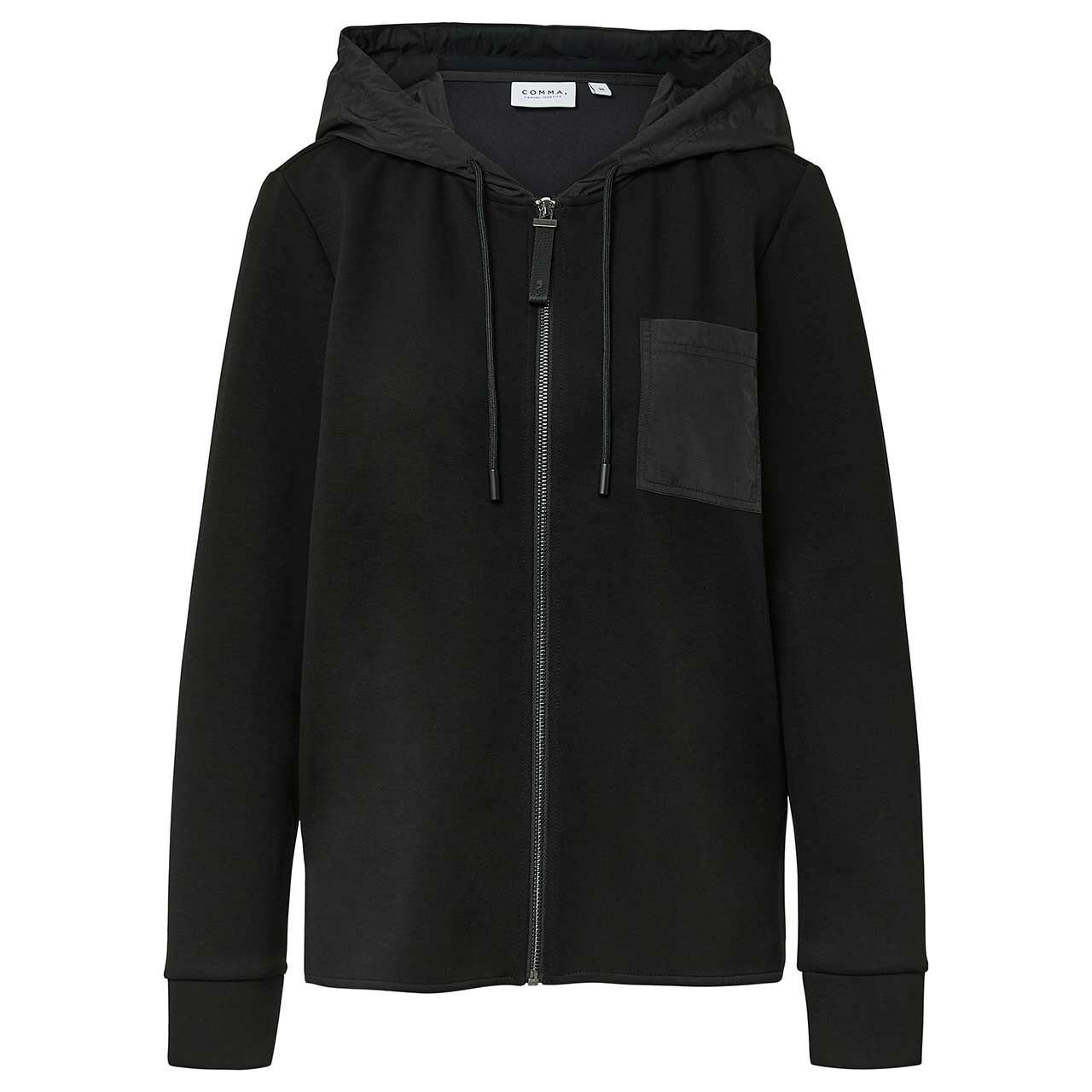 Comma Damen Hoodie Sweatjacke silk black