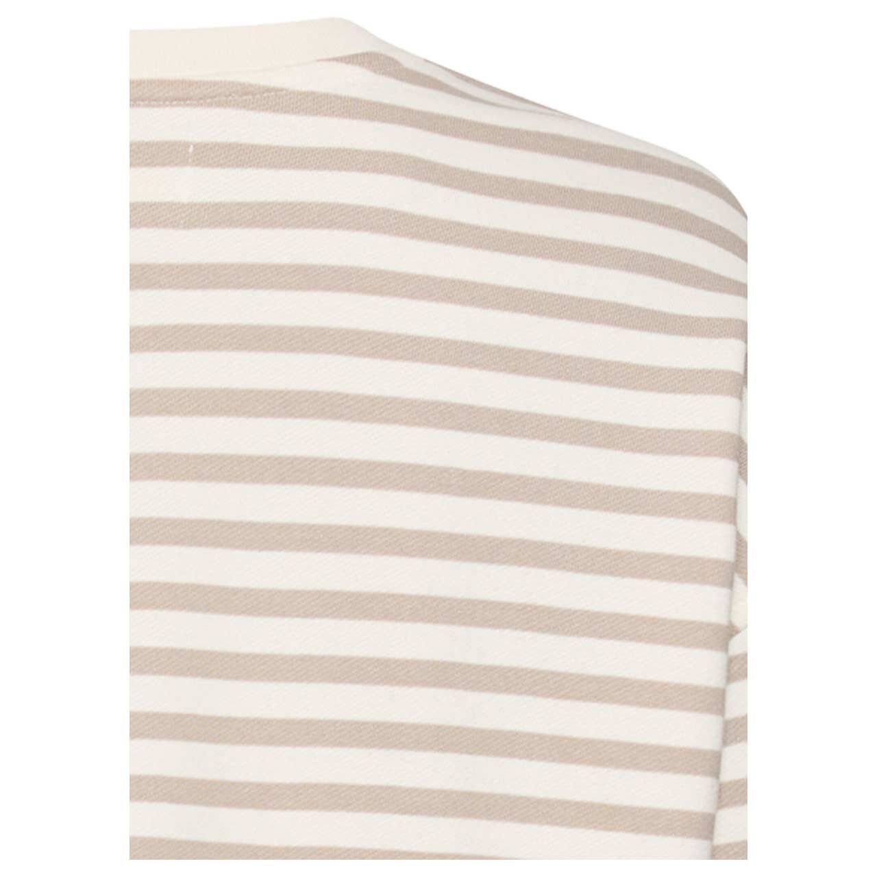 Damen Sweatshirt von Camel active in Grau gestreift, detaillierte Rückansicht Schulter