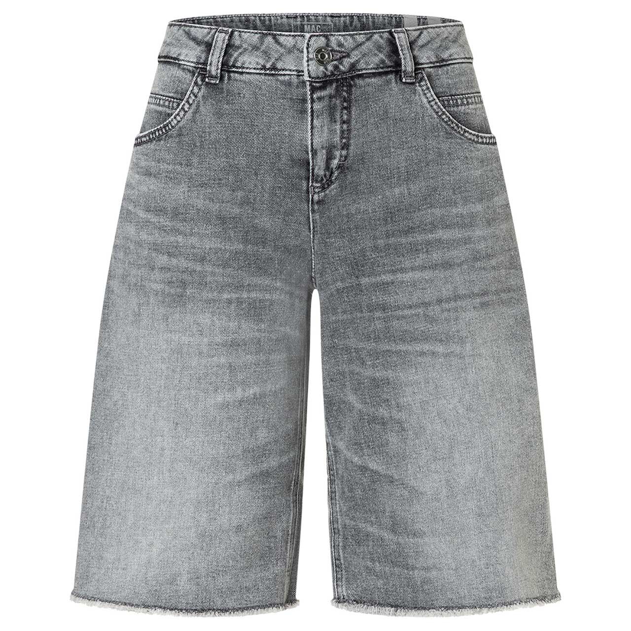 Stretch Damenjeans Rich Bermuda von MAC in Grau angewaschen, Vorderansicht